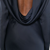 Abito lungo con scollo a scialle in blu Rotate - donna 