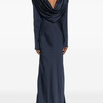 Abito lungo con scollo a scialle in blu Rotate - donna 