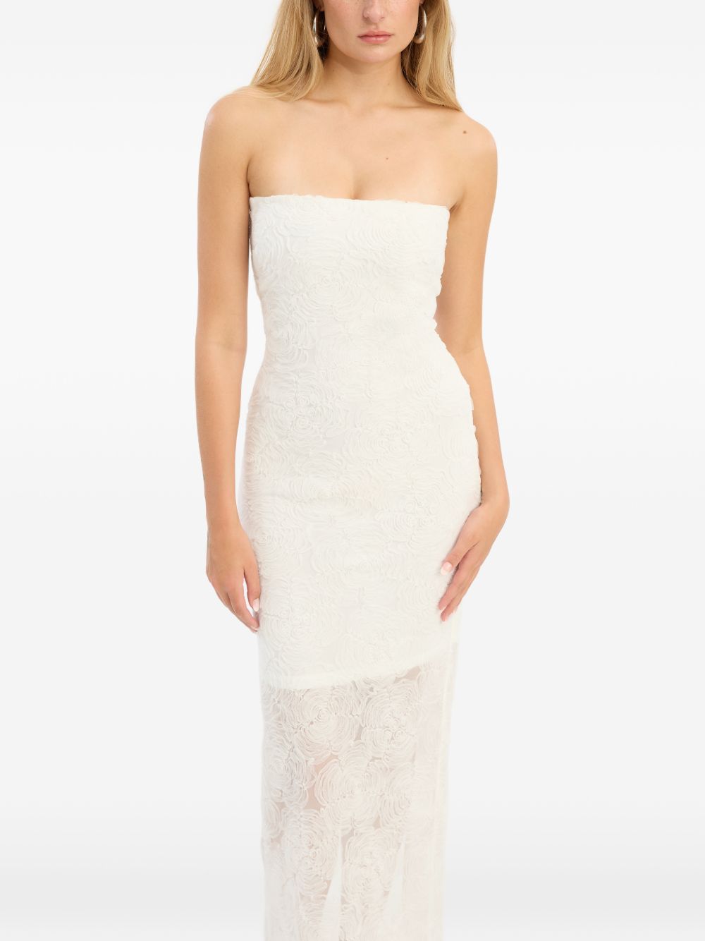 Abito lungo senza spalline in bianco Rotate - donna 