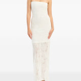 Abito lungo senza spalline in bianco Rotate - donna 