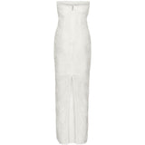 Abito lungo senza spalline in bianco Rotate - donna 