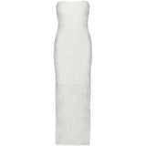 Abito lungo senza spalline in bianco Rotate - donna 