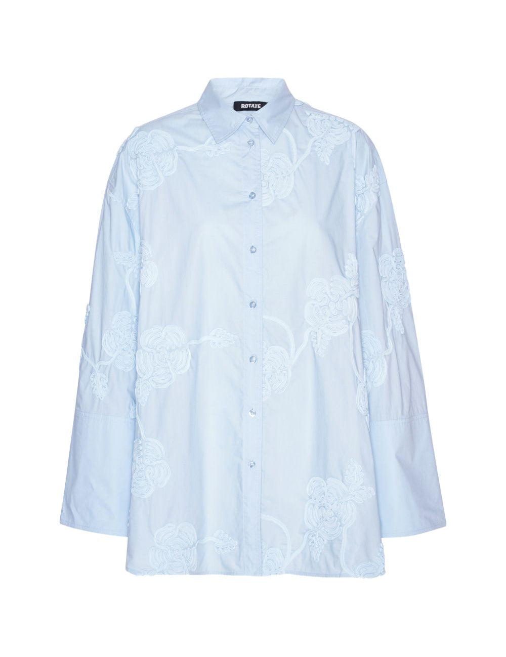 Camicia oversize con fiori in azzurro ROTATE - donna 