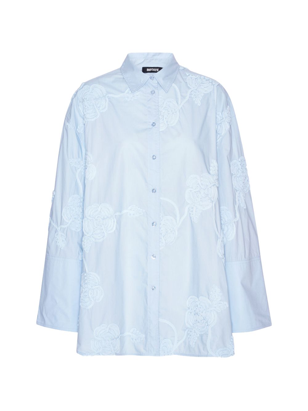Camicia oversize con fiori in azzurro ROTATE - donna 