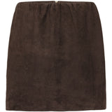 Minigonna in pelle scamosciata in marrone Rotate - donna 