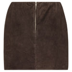 Minigonna in pelle scamosciata in marrone Rotate - donna 
