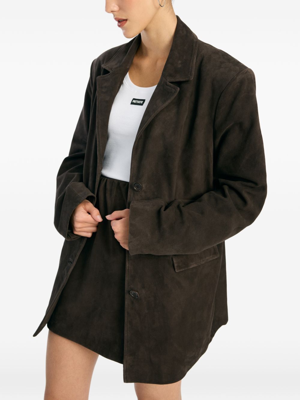 Minigonna in pelle scamosciata in marrone Rotate - donna 