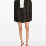 Minigonna in pelle scamosciata in marrone Rotate - donna 