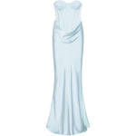 Abito lungo con corsetto in azzurro ROTATE - donna 