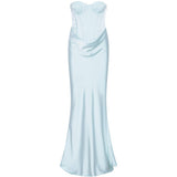 Abito lungo con corsetto in azzurro ROTATE - donna 
