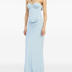Abito lungo con corsetto in azzurro ROTATE - donna 