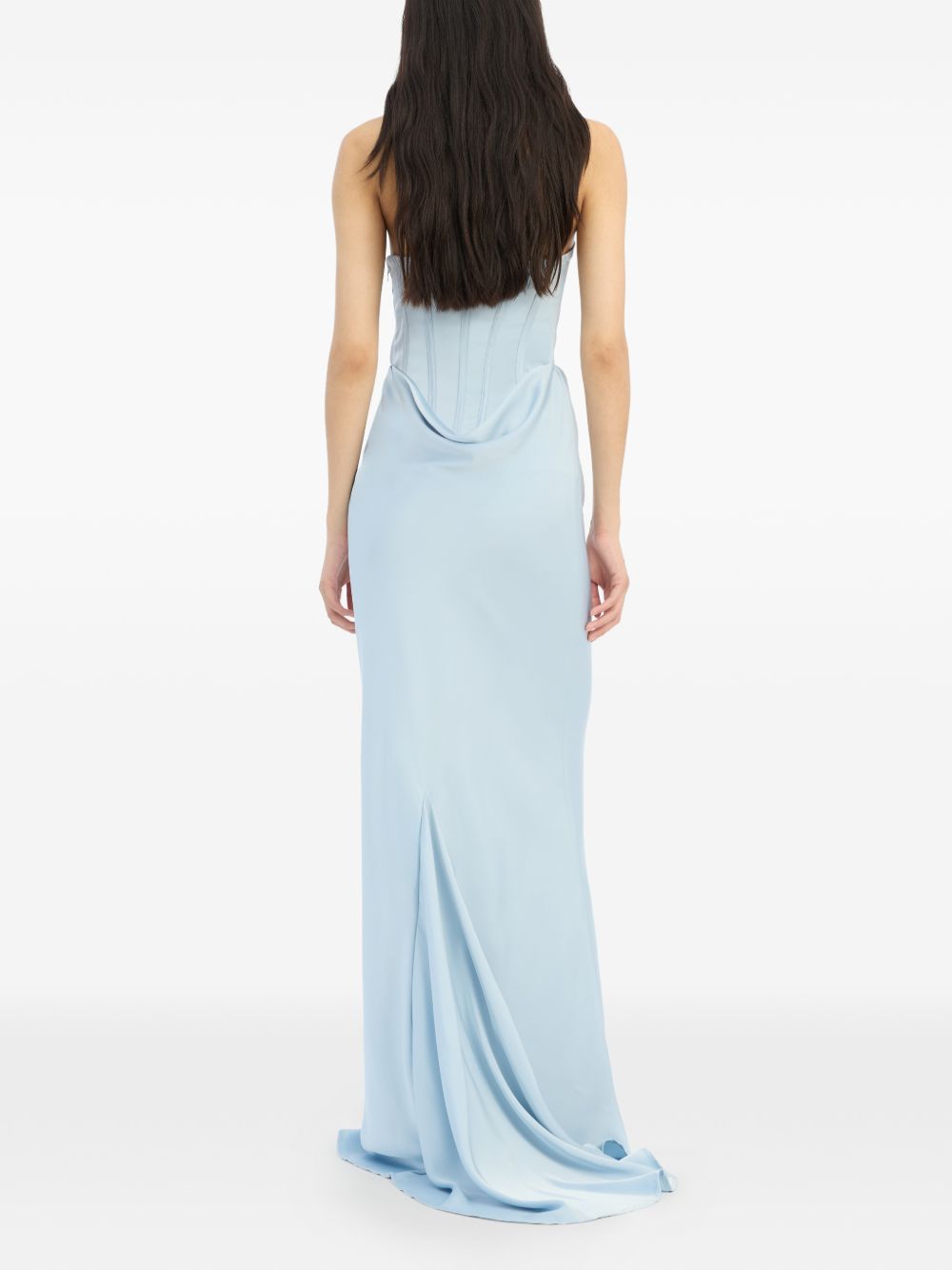 Abito lungo con corsetto in azzurro ROTATE - donna 