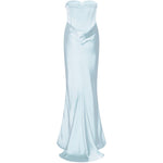 Abito lungo con corsetto in azzurro ROTATE - donna 