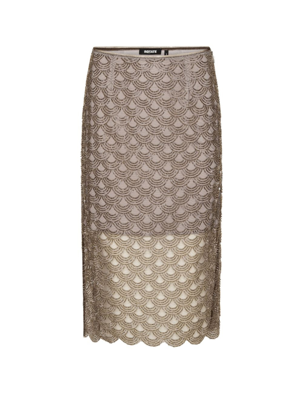 Gonna midi con paillettes in oro ROTATE - donna 