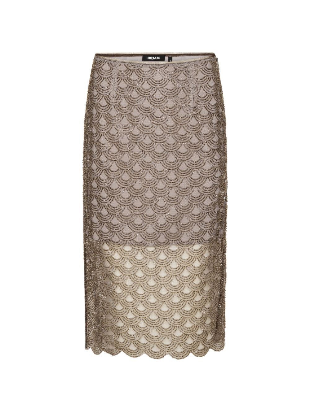 Gonna midi con paillettes in oro ROTATE - donna 