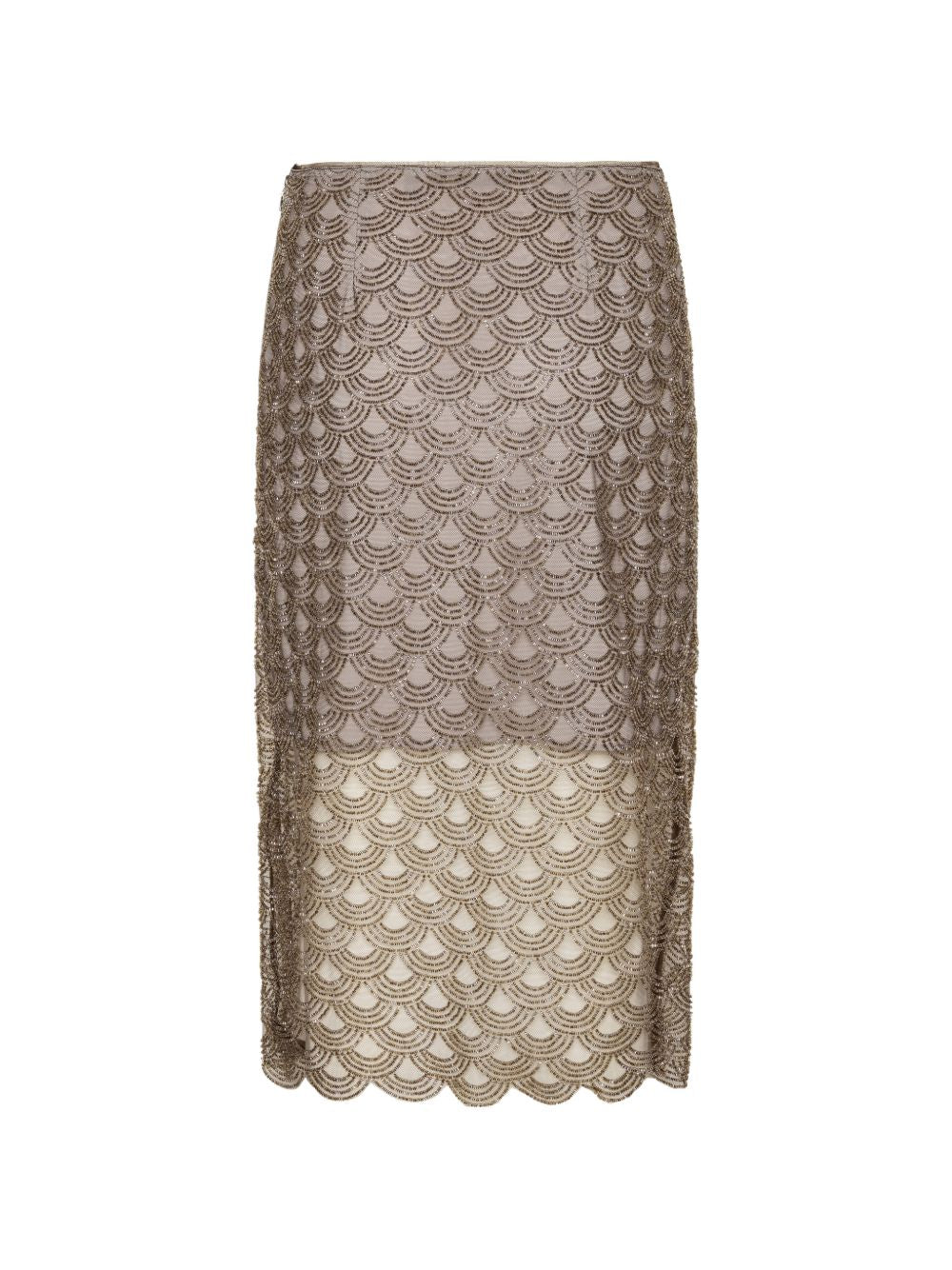 Gonna midi con paillettes in oro ROTATE - donna 