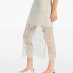 Gonna midi in pizzo in grigio Rotate - donna 