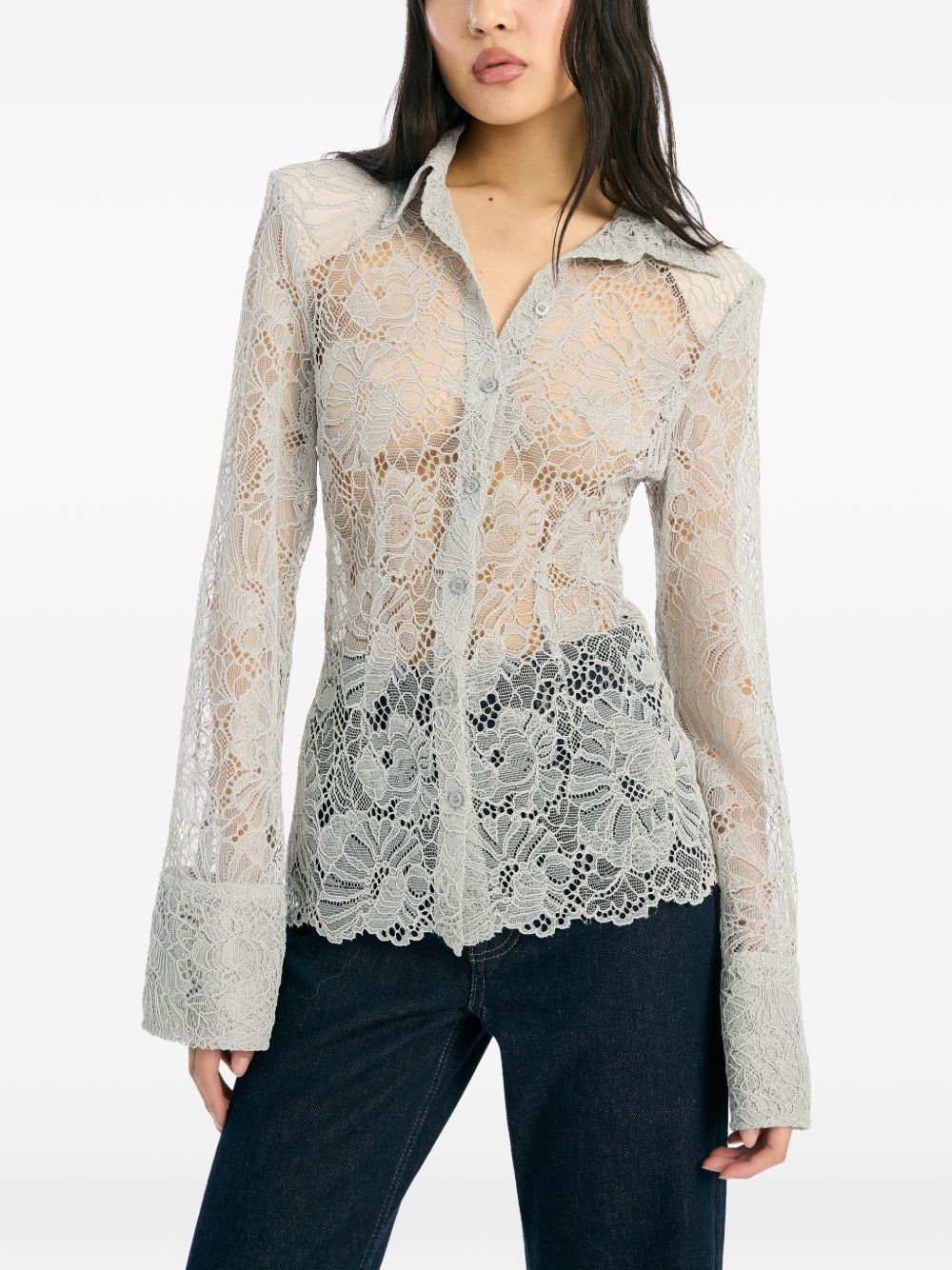 Camicia in pizzo in grigio Rotate - donna 