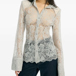 Camicia in pizzo in grigio Rotate - donna 