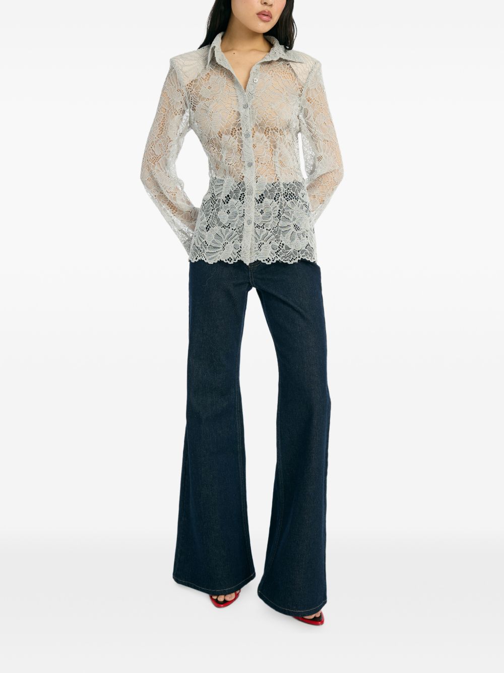 Camicia in pizzo in grigio Rotate - donna 
