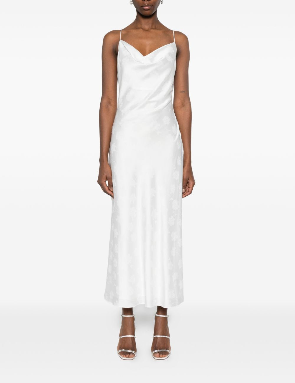 Abito a fiori jacquard in bianco Rotate - donna 