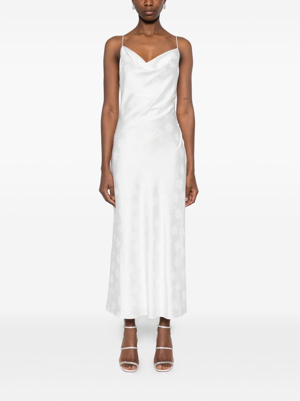 Abito a fiori jacquard in bianco Rotate - donna 