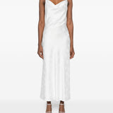 Abito a fiori jacquard in bianco Rotate - donna 