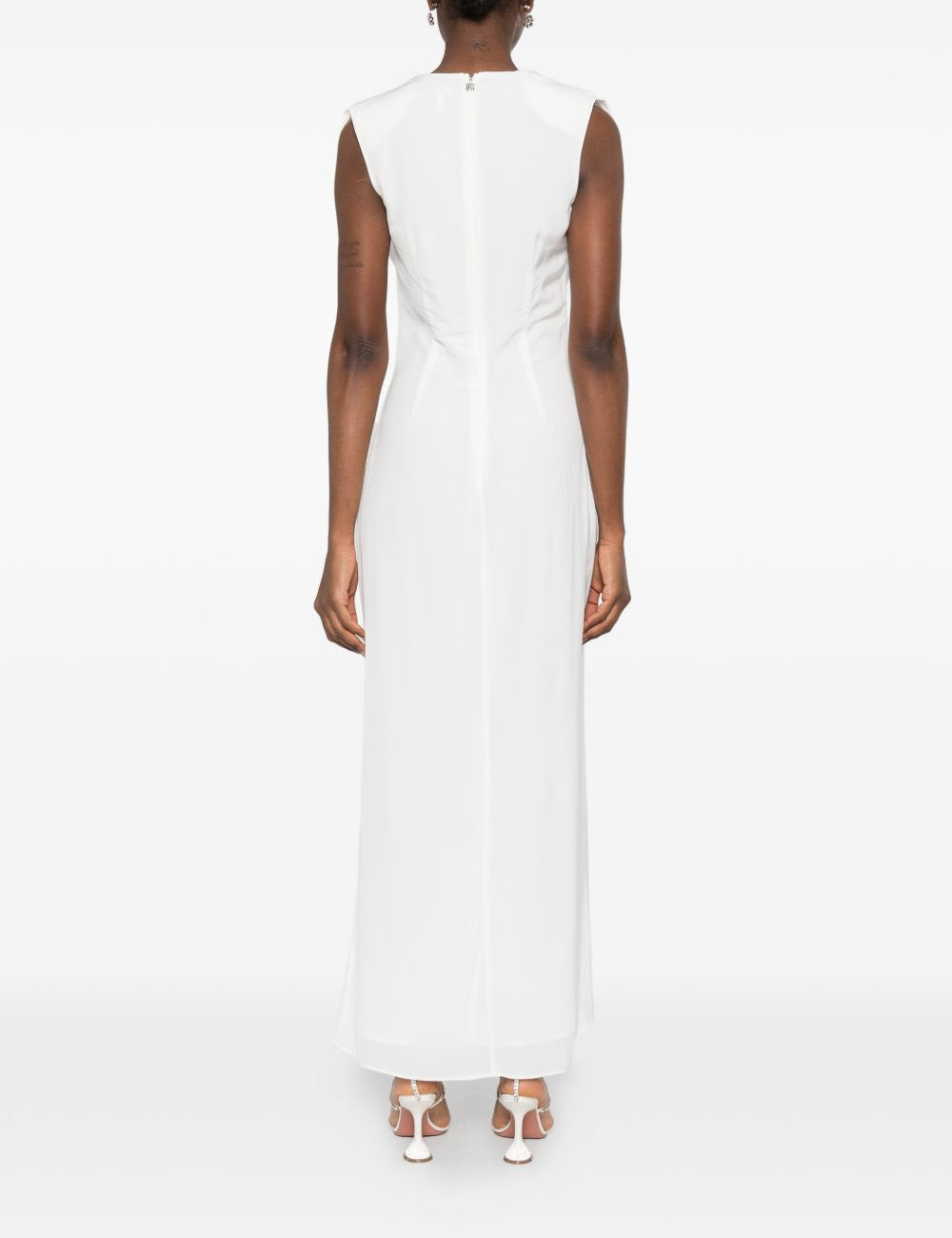 Abito lungo con scialle in bianco Rotate - donna 