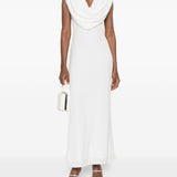 Abito lungo con scialle in bianco Rotate - donna 