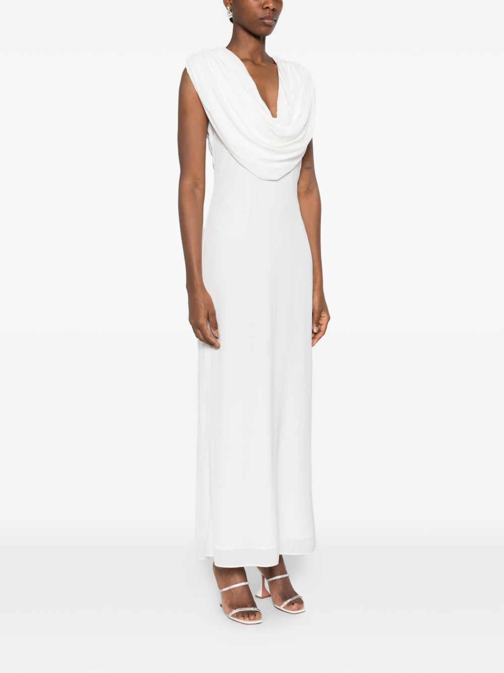Abito lungo con scialle in bianco Rotate - donna 