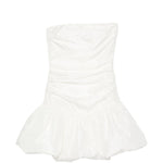 Abito corto con balze in bianco Rotate - donna 