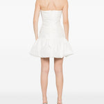 Abito corto con balze in bianco Rotate - donna 