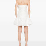 Abito corto con balze in bianco Rotate - donna 