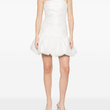 Abito corto con balze in bianco Rotate - donna 