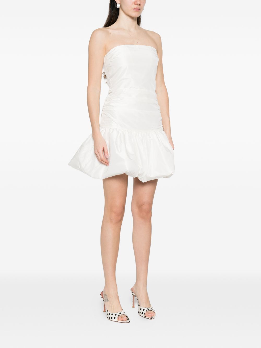 Abito corto con balze in bianco Rotate - donna 