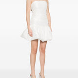 Abito corto con balze in bianco Rotate - donna 