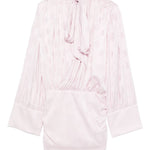Abito corto a fiori jacquard in rosa Rotate - donna 