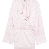 Abito corto a fiori jacquard in rosa Rotate - donna 
