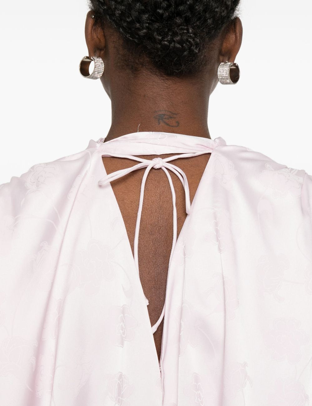 Abito corto a fiori jacquard in rosa Rotate - donna 