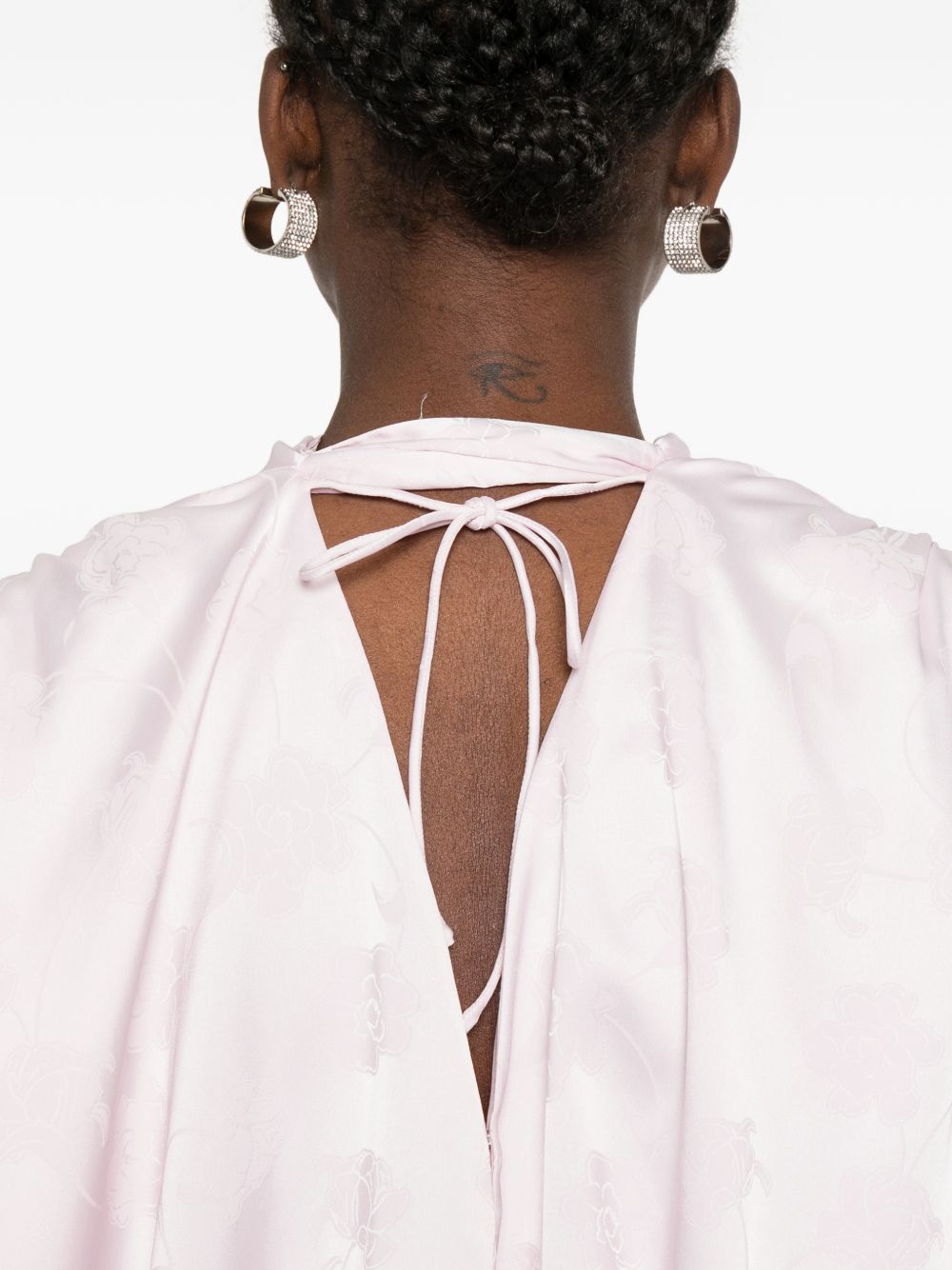 Abito corto a fiori jacquard in rosa Rotate - donna 