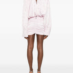 Abito corto a fiori jacquard in rosa Rotate - donna 
