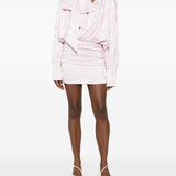 Abito corto a fiori jacquard in rosa Rotate - donna 