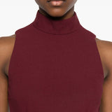 Abito lungo con volant in bordeaux Rotate holiday - donna 