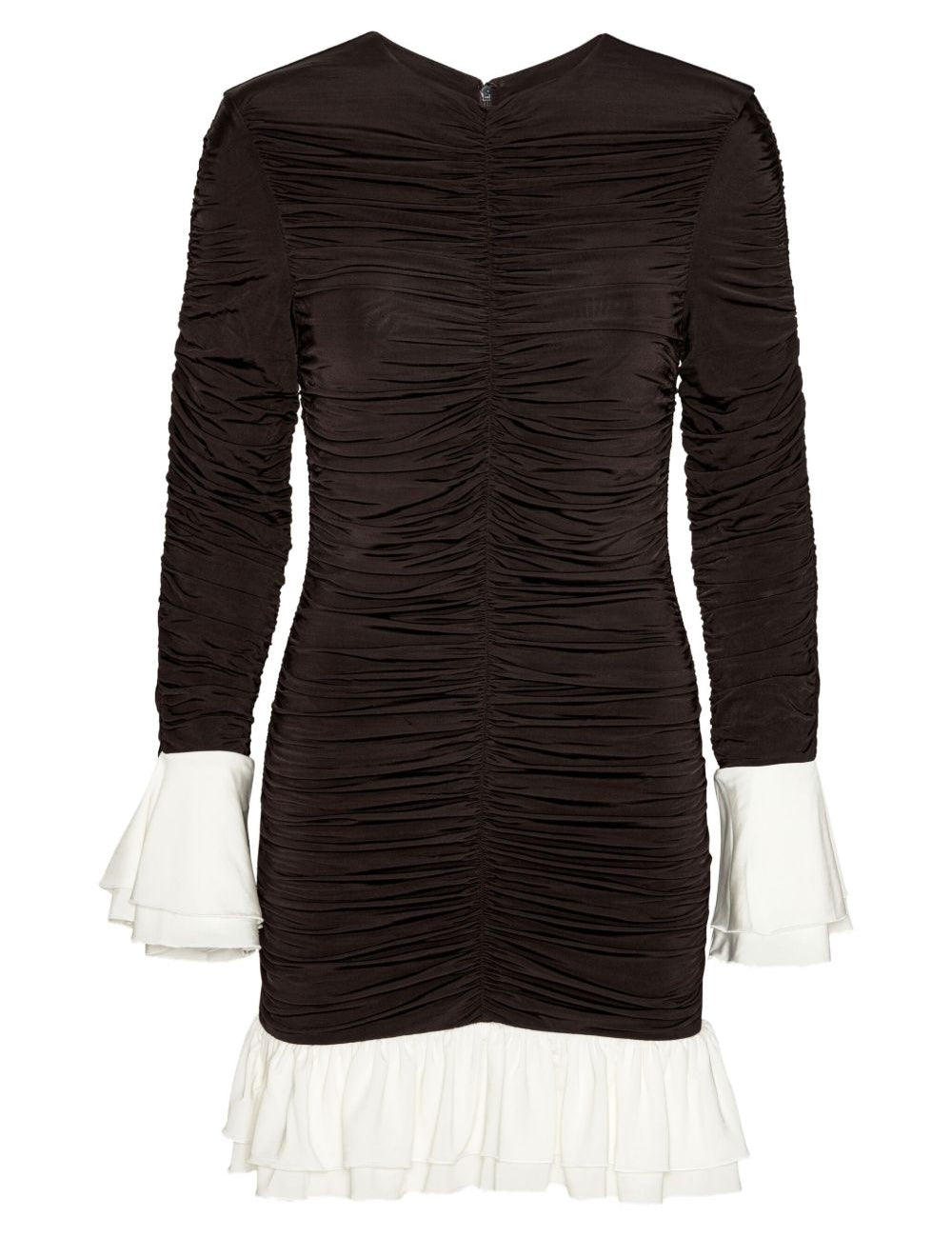 Mini abito con design arricciato in marrone Rotate holiday - donna 