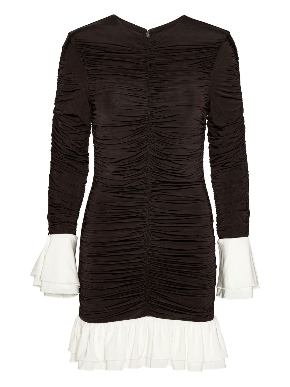 Mini abito con design arricciato in marrone Rotate holiday - donna 