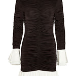 Mini abito con design arricciato in marrone Rotate holiday - donna 