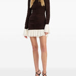 Mini abito con design arricciato in marrone Rotate holiday - donna 