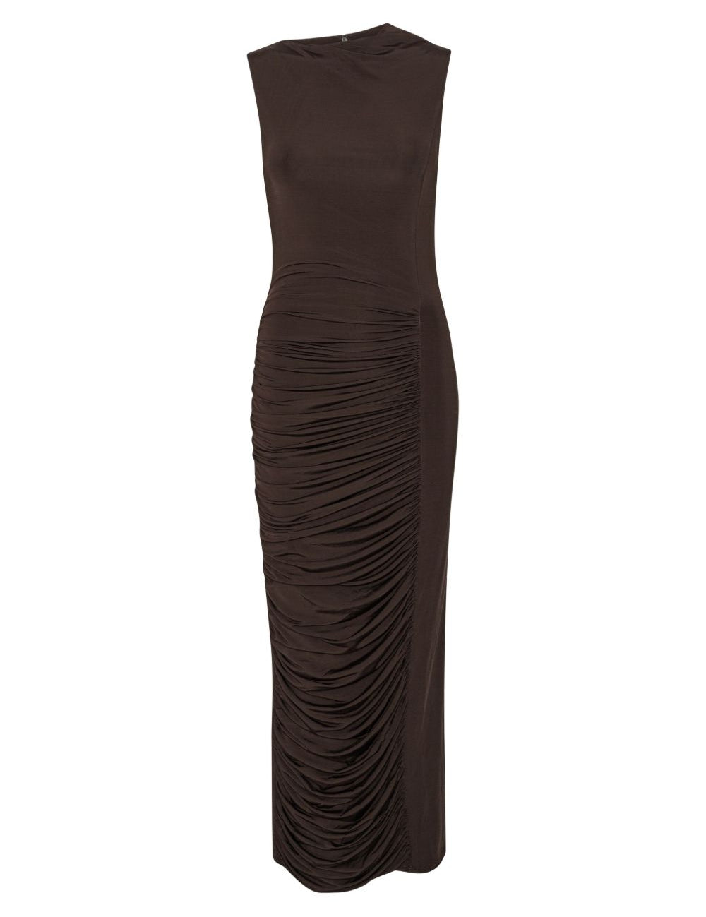 Abito midi con ruches in marrone Rotate holiday - donna 