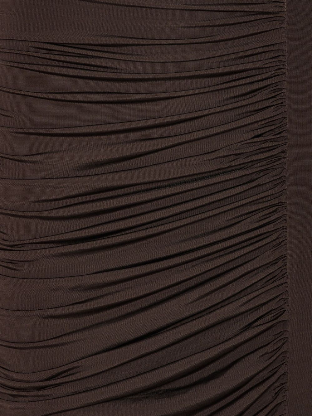 Abito midi con ruches in marrone Rotate holiday - donna 