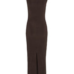 Abito midi con ruches in marrone Rotate holiday - donna 